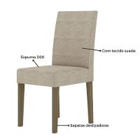 Kit Mesa De Jantar Helo Sem Vidro 120x90 Com 4 Cadeiras Josi Carvalho/off White/fendi Carvalho/off White/fendi - 6