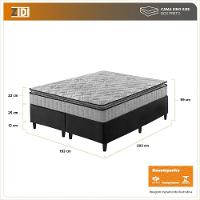Cama Box King Preto + Colchão Ortopedico Espuma D33 193cm