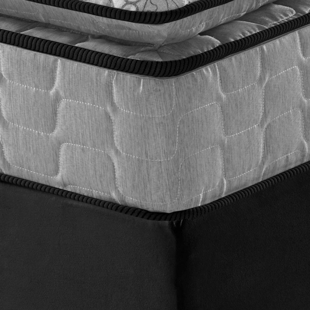 Cama Box King Preto + Colchão Ortopedico Espuma D33 Pillow - 3