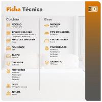 Cama Box King Preto + Colchão Ortopedico Espuma D33 Pillow