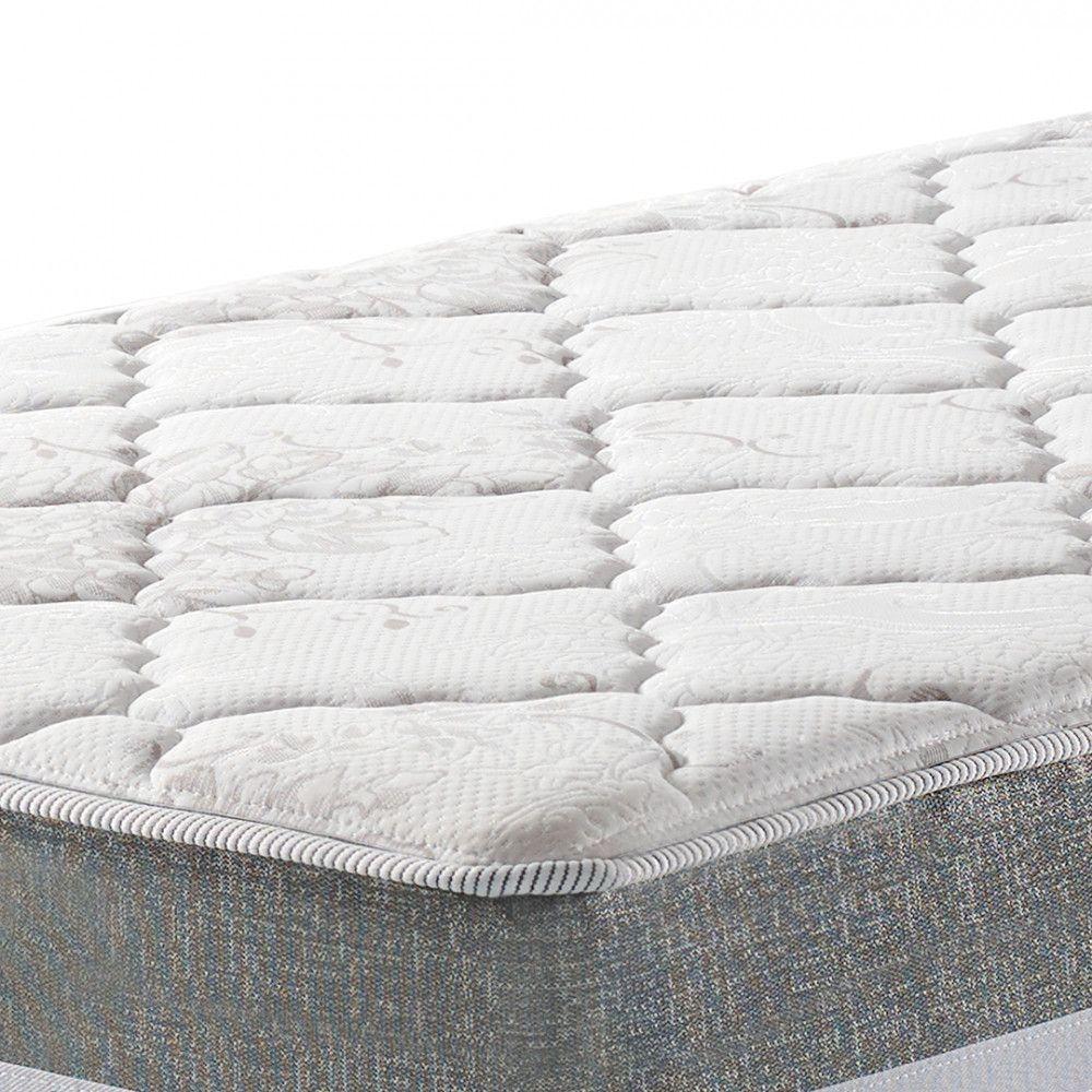 Cama Box Solteiro King Preto + Colchão Molas Ensacadas Miami Cinza Com Preto - 3