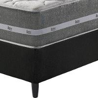 Cama Box Solteiro King Preto + Colchão Molas Ensacadas Miami Cinza Com Preto - 5