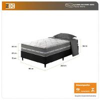 Cama Box Solteiro King Preto + Colchão Molas Ensacadas Miami Cinza Com Preto - 8
