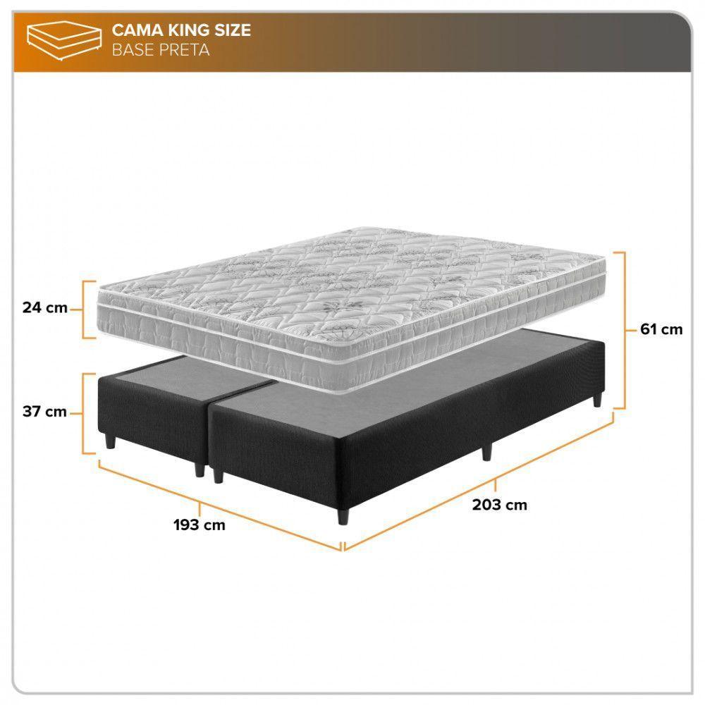 Cama Box King Preto + Colchão Hanover Orthopedic 193cm - 3