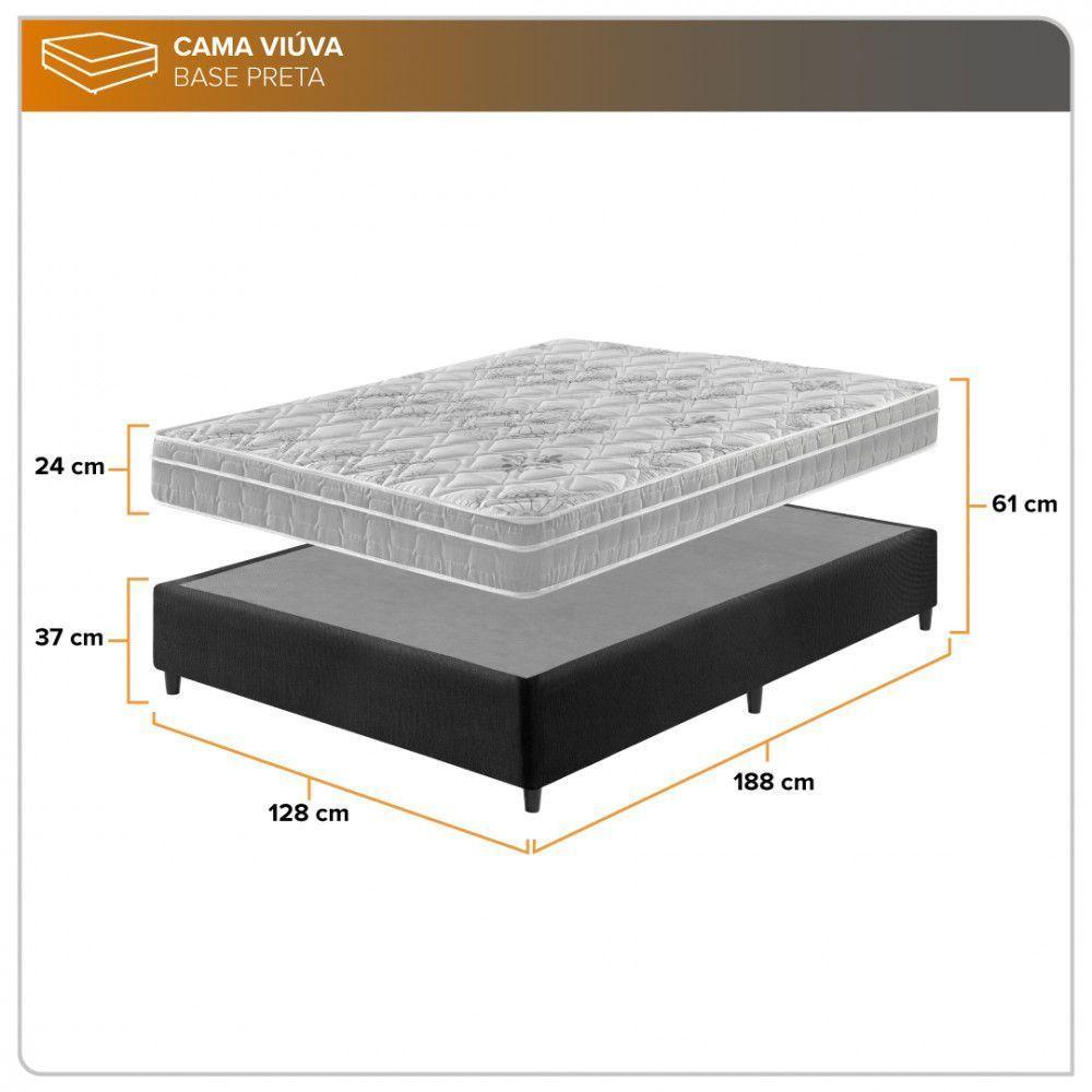 Cama Box Viúva Preto + Colchão Hanover Orthopedic 128cm - 9