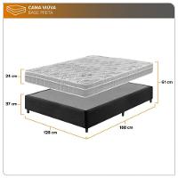 Cama Box Viúva Preto + Colchão Hanover Orthopedic 128cm - 9