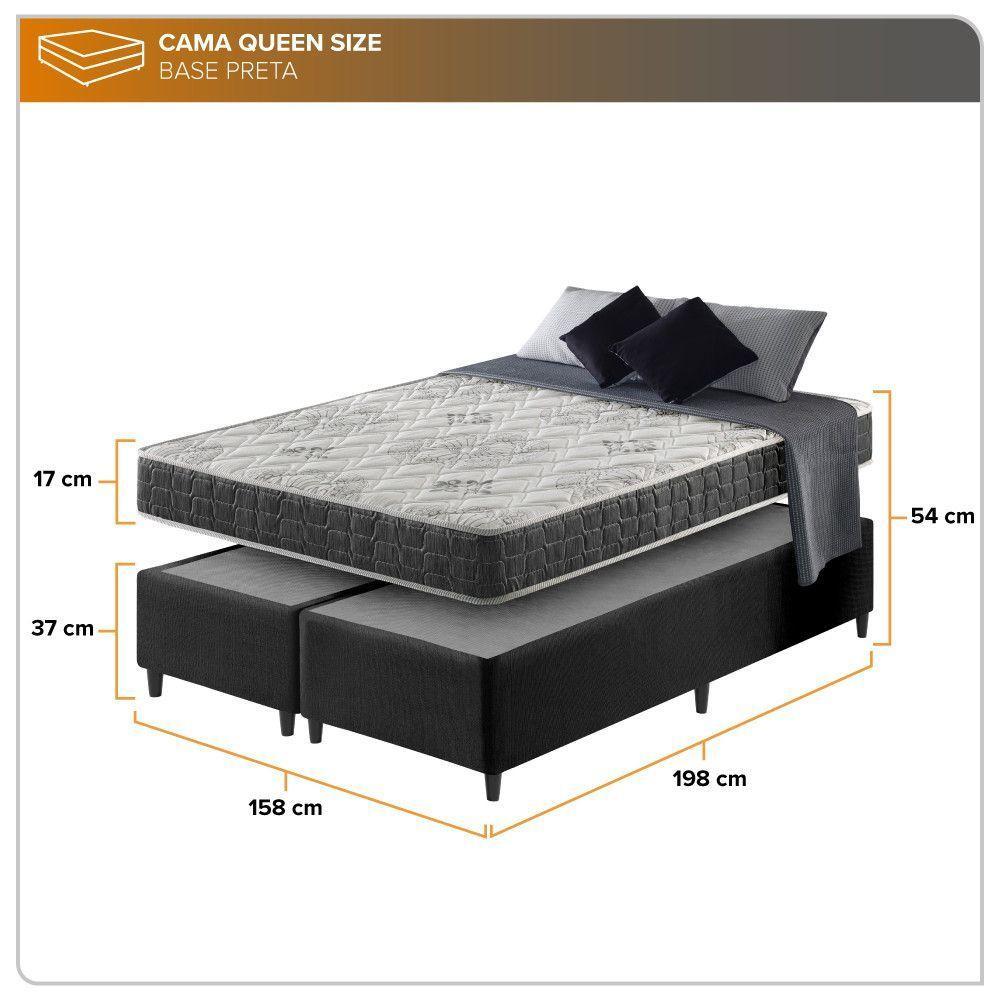 Cama Box Queen Size Preto + Colchão San Francisco 158cm - 10