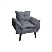 Kit 02 Poltrona/cadeira Decorativa Glamour Com Pés Quadrado Grafite - 2