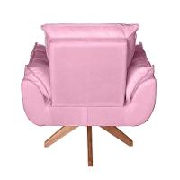 Poltrona/cadeira Decorativa Glamour Opala Com Base Giratória 30cm Em Madeira Rosê - 2