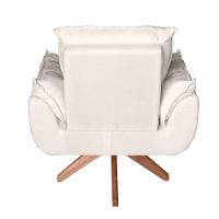 Poltrona/cadeira Decorativa Glamour Opala Com Base Giratória 30cm Em Madeira Bege - 2