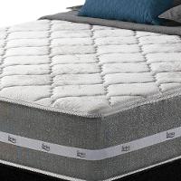 Cama Box Viúva Preto + Colchão Molas Ensacadas Miami Cinza Com Preto