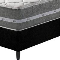 Cama Box Viúva Preto + Colchão Molas Ensacadas Miami Cinza Com Preto - 5