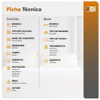 Cama Box Viúva Preto + Colchão Molas Ensacadas Miami Cinza Com Preto - 6