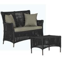 1 Sofá E Mesa Igapó Alumínio Marrom Corda Náutica E8 Trama Preto - 1