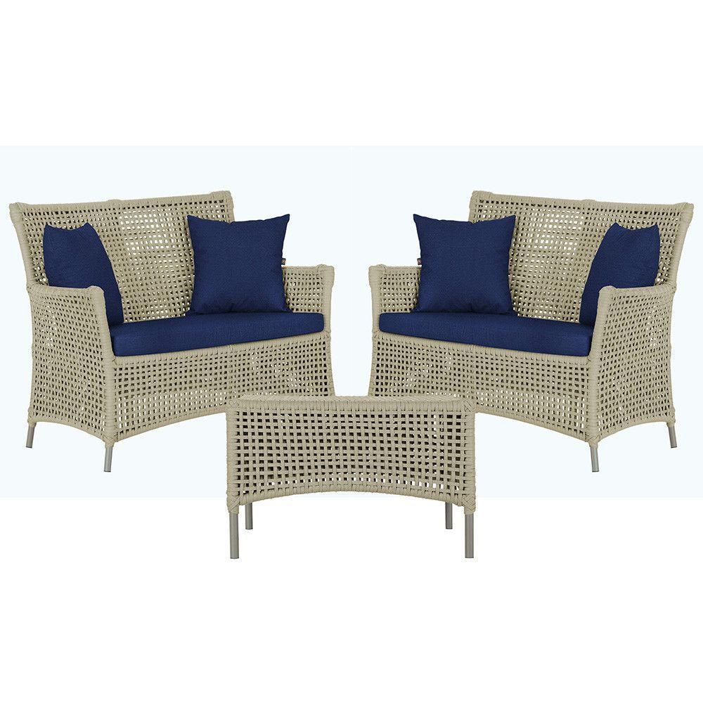 2 Sofás E Mesa Igapó Alumínio Fendi Corda Náutica E10 Trama Rami - 1