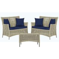 2 Sofás E Mesa Igapó Alumínio Fendi Corda Náutica E10 Trama Rami - 1