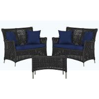 2 Sofás E Mesa Igapó Alumínio Fendi Corda Náutica E10 Trama Preto - 1