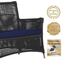 2 Sofás E Mesa Igapó Alumínio Fendi Corda Náutica E10 Trama Preto - 5