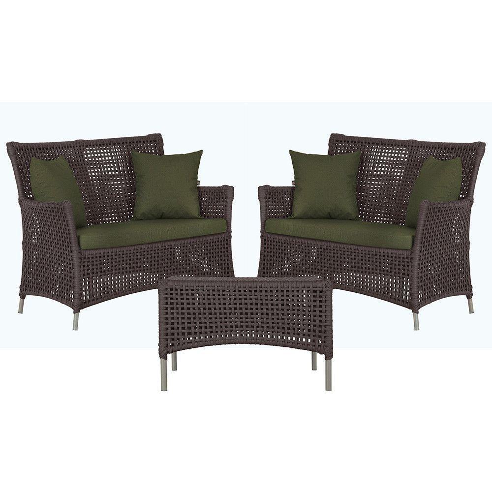 2 Sofás E Mesa Igapó Alumínio Fendi Corda Náutica E13 Trama Marrom - 1