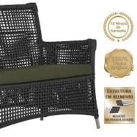 2 Sofás E Mesa Igapó Alumínio Fendi Corda Náutica E13 Trama Preto - 5