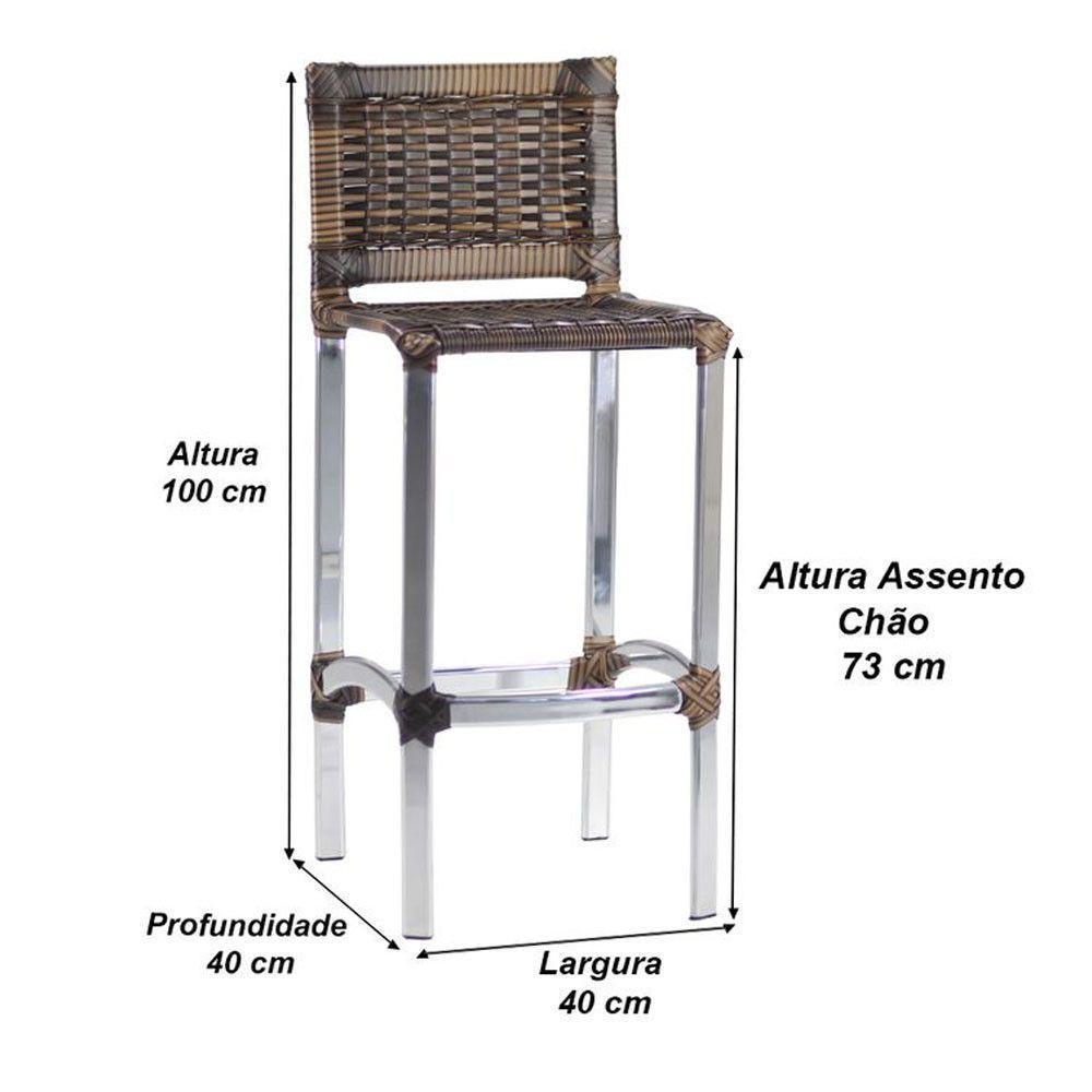 2 Banquetas Madri Em Alumínio Edícula, Cozinha, Balcão Trama Argila - 2
