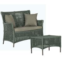 1 Sofá E Mesa Igapó Alumínio Marrom Corda Náutica E8 Trama Verde - 1