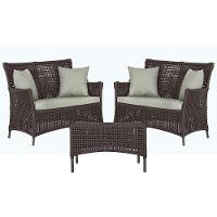 2 Sofás E Mesa Igapó Alumínio Marrom Corda Náutica E3 Trama Marrom - 1