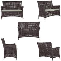 2 Sofás E Mesa Igapó Alumínio Marrom Corda Náutica E3 Trama Marrom - 6