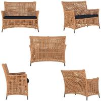 2 Sofás E Mesa Igapó Alumínio Preta Corda Náutica E12 Trama Terra Cota - 3