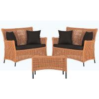 2 Sofás E Mesa Igapó Alumínio Preta Corda Náutica E9 Trama Terra Cota - 1