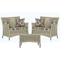 2 Sofás E Mesa Igapó Alumínio Preta Corda Náutica E6 Trama Rami - 1