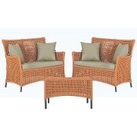 2 Sofás E Mesa Igapó Alumínio Preta Corda Náutica E7 Trama Terra Cota - 1