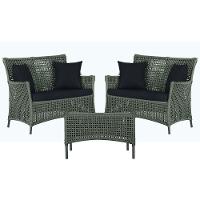 2 Sofás E Mesa Igapó Alumínio Preta Corda Náutica E12 Trama Verde - 1