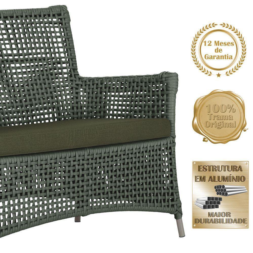 2 Sofás E Mesa Igapó Alumínio Fendi Corda Náutica E13 Trama Verde - 4