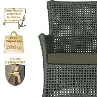 2 Sofás E Mesa Igapó Alumínio Fendi Corda Náutica E13 Trama Verde - 3