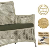 2 Sofás E Mesa Igapó Alumínio Fendi Corda Náutica E13 Trama Rami - 5