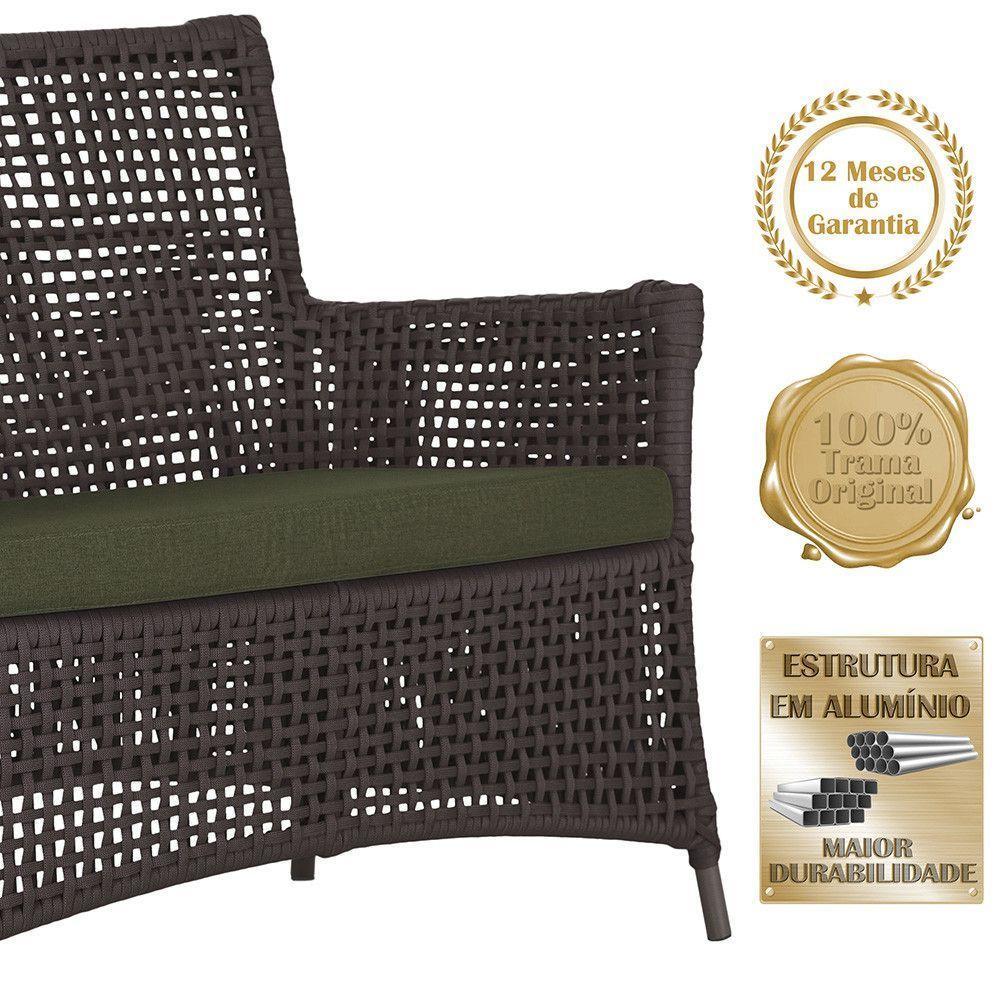 1 Sofá E Mesa Igapó Alumínio Marrom Corda Náutica E13 Trama Marrom - 5