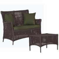 1 Sofá E Mesa Igapó Alumínio Marrom Corda Náutica E13 Trama Marrom - 1