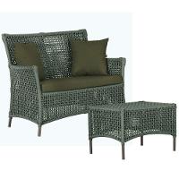 1 Sofá E Mesa Igapó Alumínio Marrom Corda Náutica E13 Trama Verde - 1