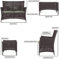 1 Sofá E Mesa Igapó Alumínio Marrom Corda Náutica E5 Trama Marrom - 3