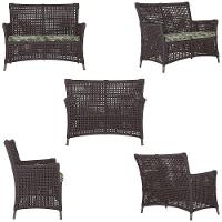 1 Sofá E Mesa Igapó Alumínio Marrom Corda Náutica E5 Trama Marrom - 5