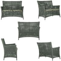 1 Sofá E Mesa Igapó Alumínio Marrom Corda Náutica E5 Trama Verde - 1