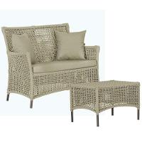 1 Sofá E Mesa Igapó Alumínio Marrom Corda Náutica E7 Trama Rami - 1