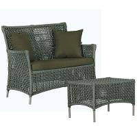 1 Sofá E Mesa Centro Igapó Alumínio Corda Náutica E13 Trama Verde - 1