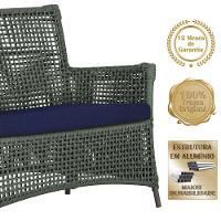 1 Sofá E Mesa Igapó Alumínio Marrom Corda Náutica E10 Trama Verde
