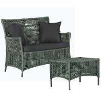 1 Sofá E Mesa Igapó Alumínio Marrom Corda Náutica E11 Trama Verde - 1