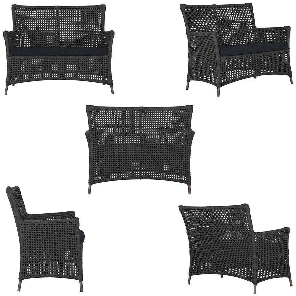 1 Sofá E Mesa Igapó Alumínio Marrom Corda Náutica E12 Trama Preto - 3