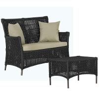 1 Sofá E Mesa Igapó Alumínio Marrom Corda Náutica E7 Trama Preto - 1