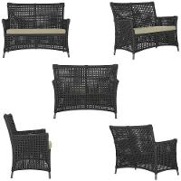 1 Sofá E Mesa Igapó Alumínio Marrom Corda Náutica E7 Trama Preto - 3