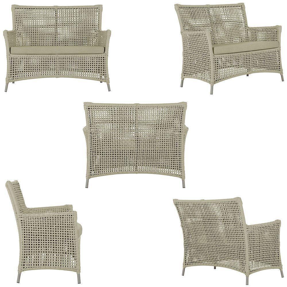 1 Sofá E Mesa Centro Igapó Alumínio Corda Náutica E7 Trama Rami - 3